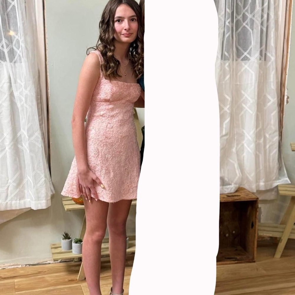 Windsor Pink Lace Prom Dress